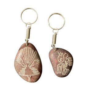 Nazca Lines Stone Keychains Set Of 2